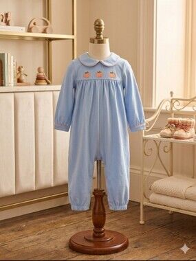 NWT Baby Blessings Pumpkin Applique Romper Boutique